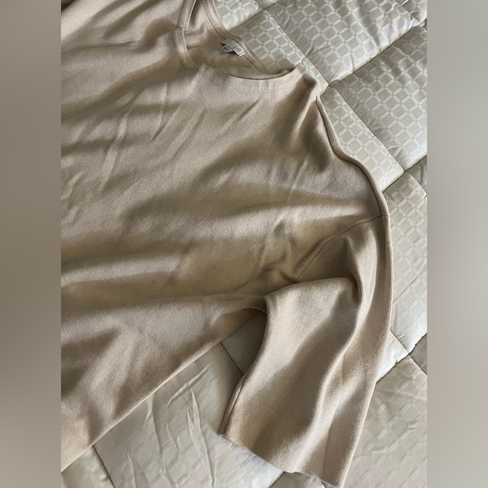 J Jill Off White Short Sleeve XL Sweater